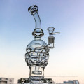 Clear Fab Egg Glass Bong Water Pipes With 14mm Bowl Piece Matrix Perc Recycler Hookahs Dab Rigs Smoking Bongs MFE01